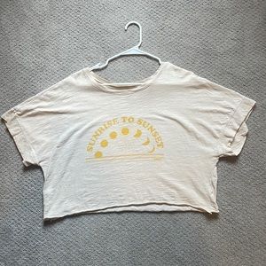 Roxy Tee - cropped “Sunrise to Sunset” beach teeshirt